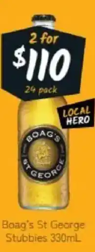 Cellarbrations Boag's St George Stubbies offer