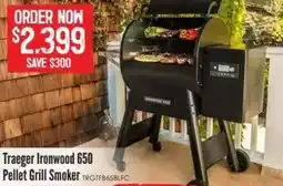 Barbeques Galore Traeger Ironwood 650 Pellet Grill Smoker offer