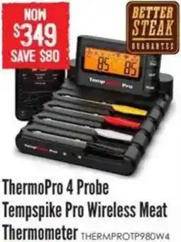 Barbeques Galore ThermoPro 4 Probe Tempspike Pro Wireless Meat Thermometer offer