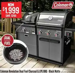 Barbeques Galore Coleman Revolution Dual Fuel Charcoal & LPG BBQ offer