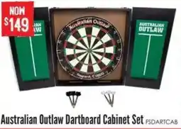 Barbeques Galore Australian Outlaw Dartboard Cabinet Set offer