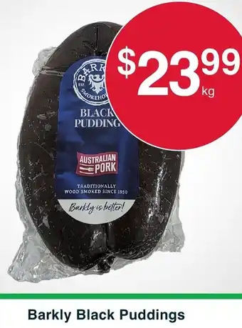 Australian Butchers Store Barkly Black Puddings offer