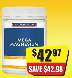 Chemist Discount Centre Ethical nutrients mega magnesium offer