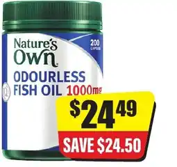 Chemist Discount Centre Nature's own capsule odourless fish oil offer
