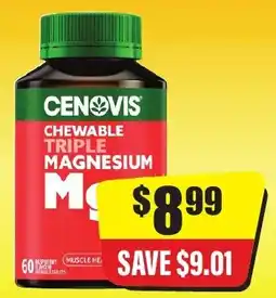 Chemist Discount Centre Cenovis chewable triple magnesium offer