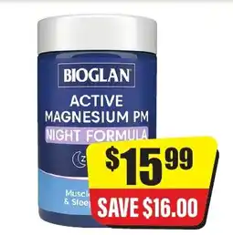 Chemist Discount Centre Bioglan active magnesium pm night formula offer