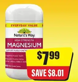 Chemist Discount Centre Nature's way high strength magnesium offer