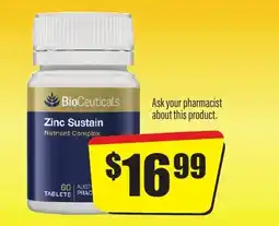 Chemist Discount Centre BioCeuticals Zinc Sustain offer