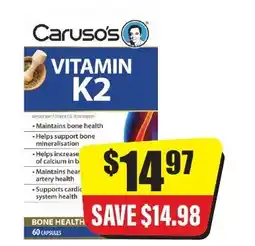 Chemist Discount Centre Caruso's vitamin k2 offer