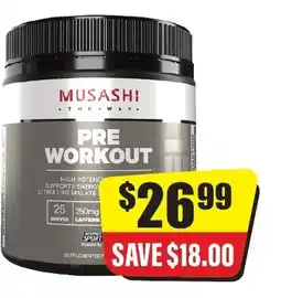 Chemist Discount Centre Musashi pre workout offer