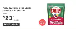 Adelaide's finest Fairy platinum plus lemon dishwashing tablets offer