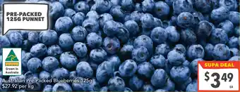 Supa Valu Australian Pre-Packed Blueberries offer