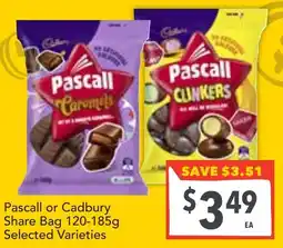 Supa Valu Pascall or Cadbury Share Bag offer