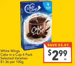 Supa Valu White Wings Cake in a Cup offer