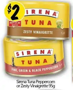 NQR Sirena Tuna Peppercom or Zesty Vinaigrette offer