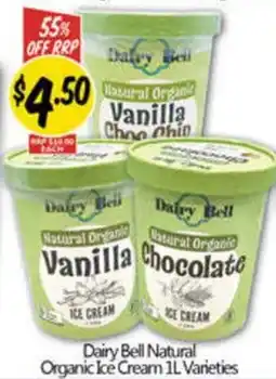 NQR Dairy Bell Natural Organic Ice Cream offer