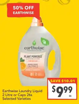 Supa Valu Earthwise Laundry Liquid 2 Litre or Caps 26s offer