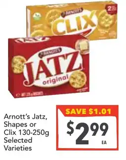Supa Valu Arnott's Jatz, Shapes or Clix offer