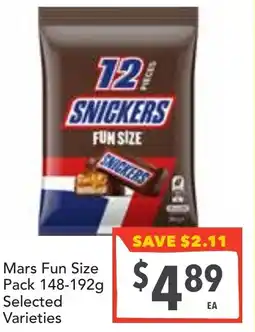 Supa Valu Mars Fun Size Pack offer