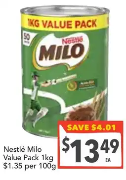 Supa Valu Nestlé Milo Value Pack offer