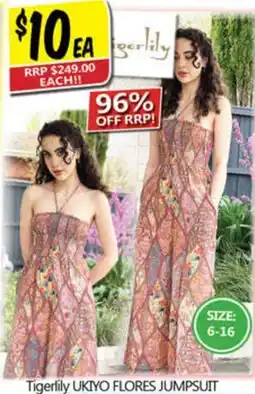 NQR Tigerlily ukiyo flores jumpsuit offer
