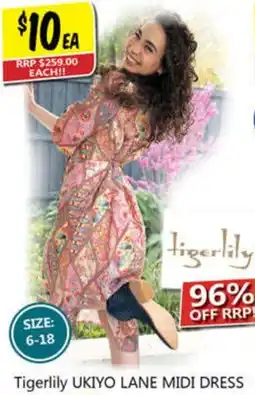 NQR Tigerlily ukiyo lane midi dress offer