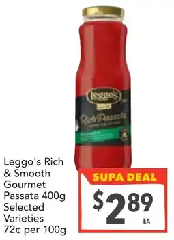 Supa Valu Leggo's Rich & Smooth Gourmet Passata offer
