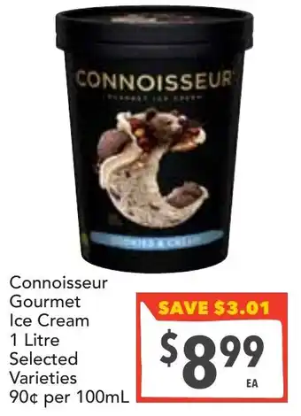 Supa Valu Connoisseur Gourmet Ice Cream offer