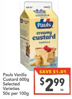 Supa Valu Pauls Vanilla Custard offer