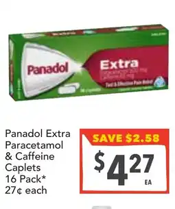 Supa Valu Panadol Extra Paracetamol & Caffeine Caplets offer