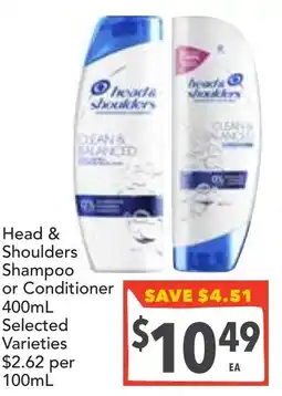 Supa Valu Head & Shoulders Shampoo or Conditioner offer