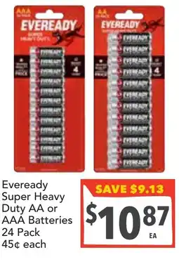 Supa Valu Eveready Super Heavy Duty AA or AAA Batteries offer
