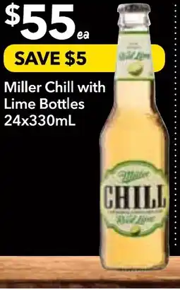 Supa Valu Miller Chill with Lime Bottles offer