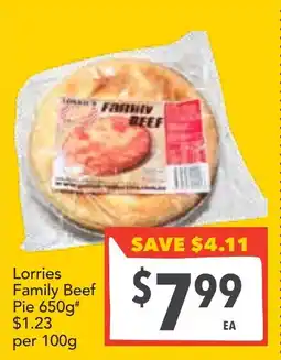 Supa Valu Lorries Family Beef Pie offer