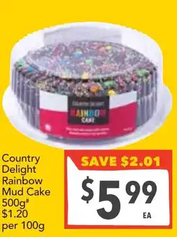 Supa Valu Country Delight Rainbow Mud Cake offer