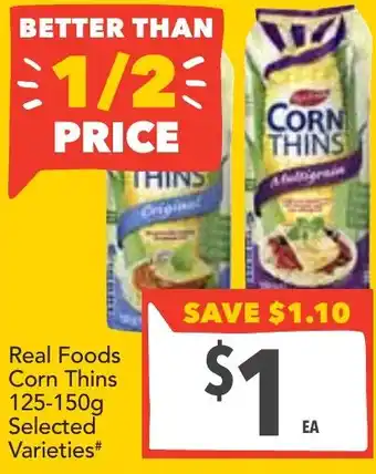 Supa Valu Real Foods Corn Thins offer