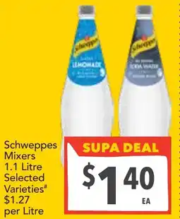 Supa Valu Schweppes Mixers offer