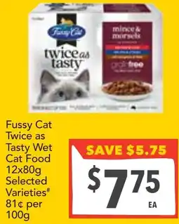 Supa Valu Fussy Cat Twice as Tasty Wet Cat Food offer
