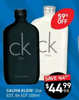 Chemist King Calvin klein* one edt, be edt offer