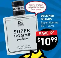 Chemist King Designer brands super homme EDT offer