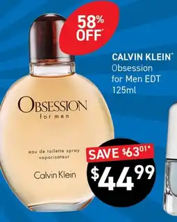Chemist King Calvin klein obsession for men edt offer