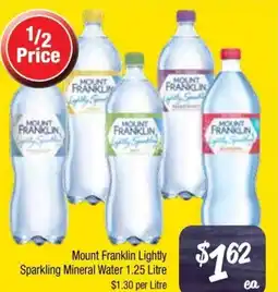 Farmer Jack's Mount Franklin Lightly Sparkling Mineral Water offer