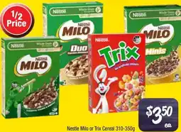 Farmer Jack's Nestle Milo or Trix Cereal offer