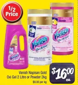 Farmer Jack's Vanish Napisan Gold Oxi Gel or Powder offer