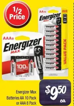 Farmer Jack's Energizer Max Batteries AA or AAA offer