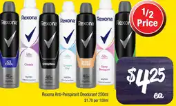 Farmer Jack's Rexona Anti-Perspirant Deodorant offer