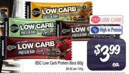 Farmer Jack's BSC Low Carb Protein Bars offer