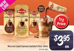 Farmer Jack's Moccona Liquid Espresso Sachets offer