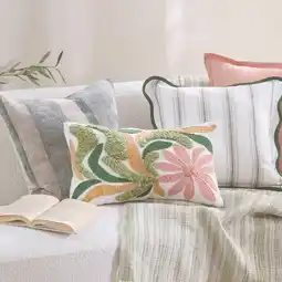 Pillow Talk Rosie Floral Embroidered Oblong Cushion by M.U.S.E offer