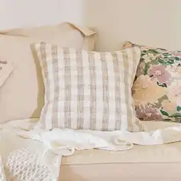 Pillow Talk Cortona Check Square Cushion by Habitat offer